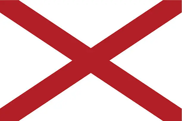 Vector illustration of State of Alabama Flag