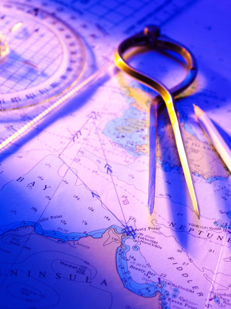 istock Brass Dividers and Nautical Chart 168716863