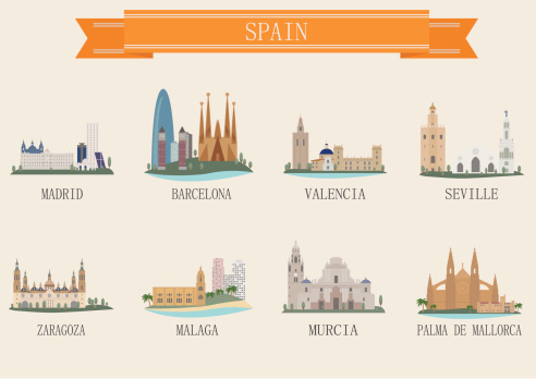 City symbol. Spain. Vector set for you design