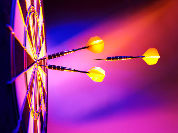 Light up the Target in Darts stock photo