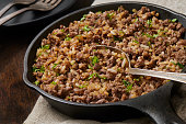 Asian Style Ground Beef and Rice Skillet
