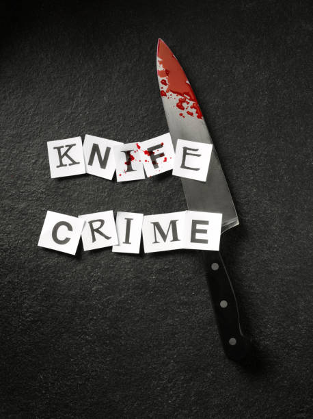istock Knife Crime in Words with Blood 168718341
