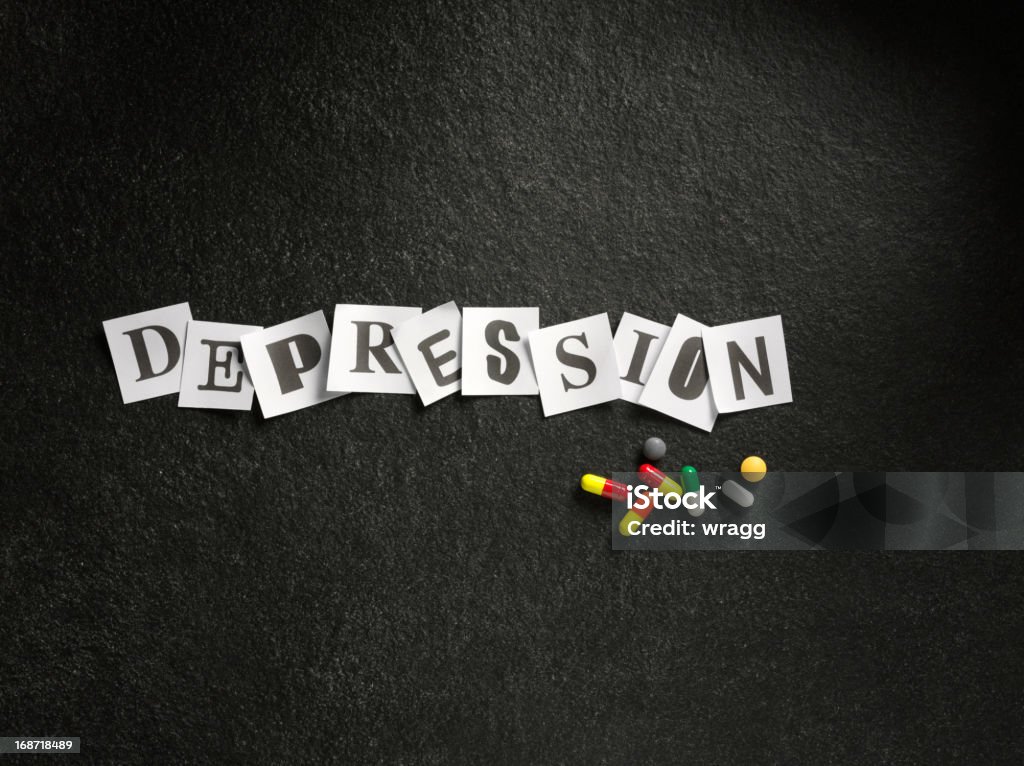 Depressão e remédios - Foto de stock de Amarelo royalty-free