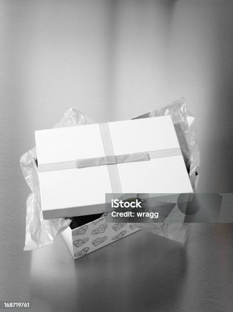 Gift Box On Stainless Steel Stock Photo - Download Image Now - Beauty, Box - Container, Buying
