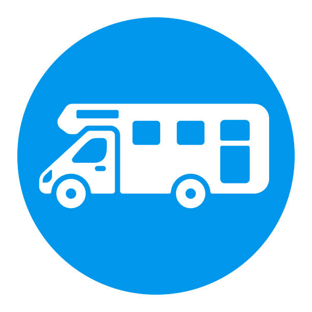 ilustrações de stock, clip art, desenhos animados e ícones de mobile home motor home caravan trailer vehicle - mobile home symbol computer icon motor home