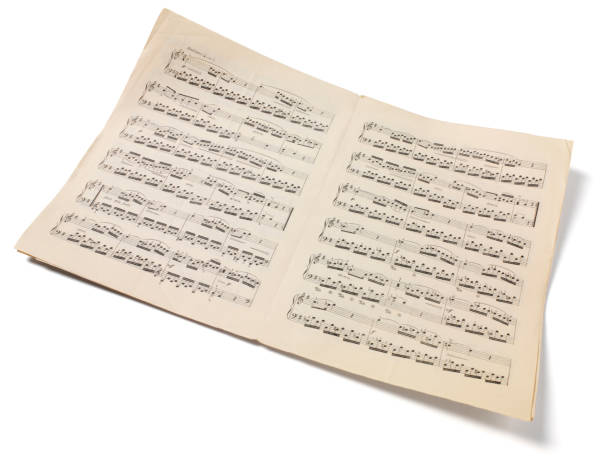 isolé partition musicale - musical note music sheet music symbol photos et images de collection