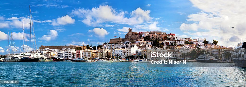 Panorama of Ibiza, Spain Panorama of Ibiza old city - Eivissa. Spain, Balearic islands Ibiza Island Stock Photo