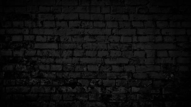 istock Abstract Black brick wall texture for pattern background. wide panorama picture. 1687212943