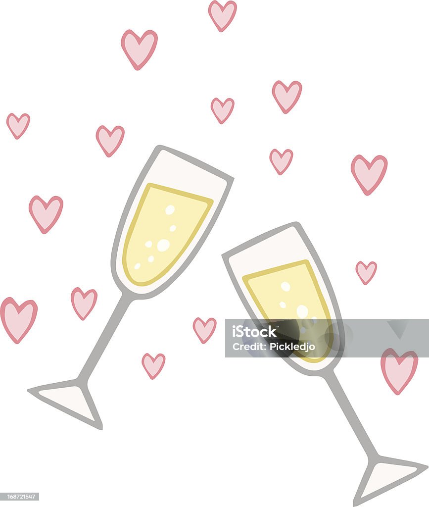 Compromiso champán Love tostadas - arte vectorial de Boda libre de derechos