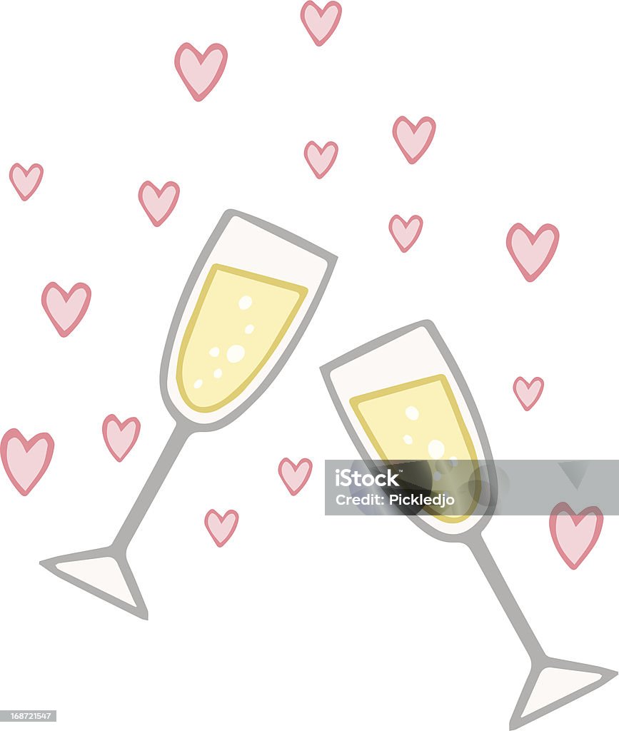 Engagement amour Toast au Champagne - clipart vectoriel de Mariage libre de droits