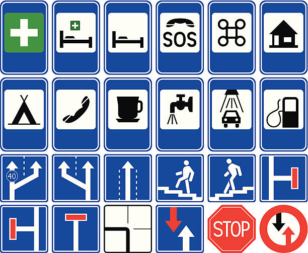Traffic signs - service. vector art illustration