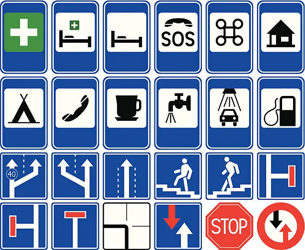 Vector illustration of Traffic signs - service.