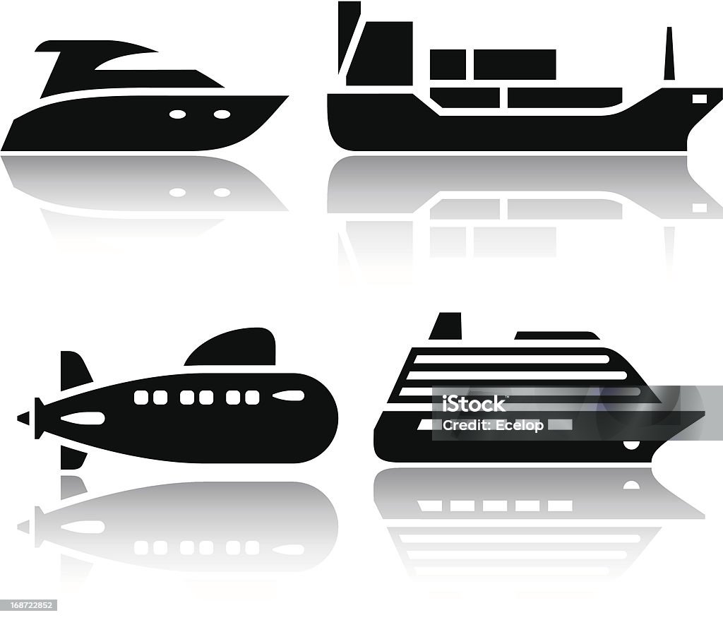 Zestaw ikon transportu-transport wodny - Grafika wektorowa royalty-free (Bez ludzi)