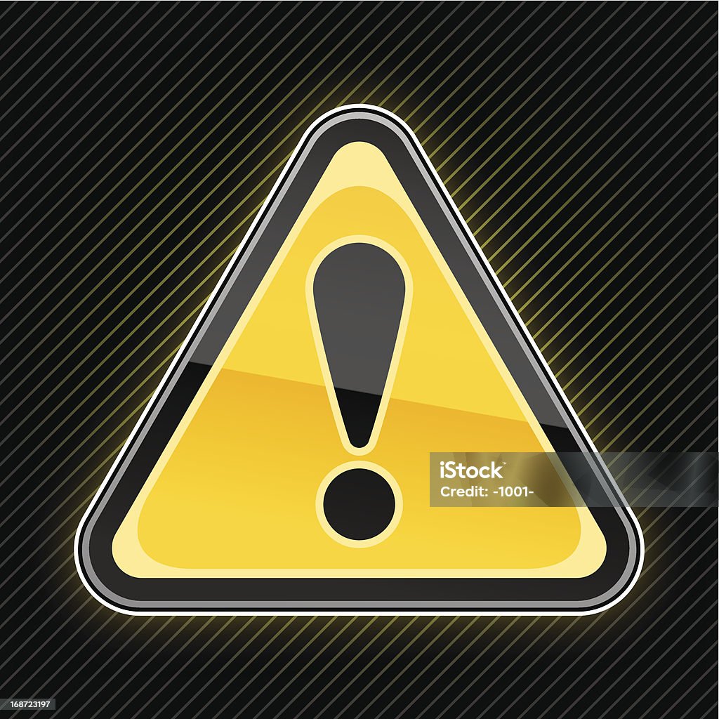 Panneau de signalisation d'exclamation mark Noir Or jaune triangle rayé - clipart vectoriel de Avertisseur de danger libre de droits