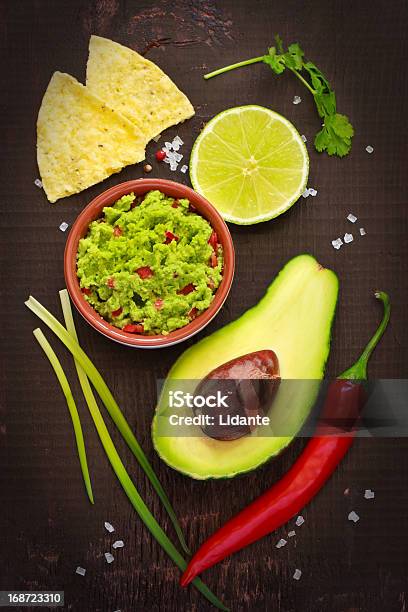 Guacamole - Fotografias de stock e mais imagens de Abacate - Abacate, Alimentação Saudável, Cebolinho