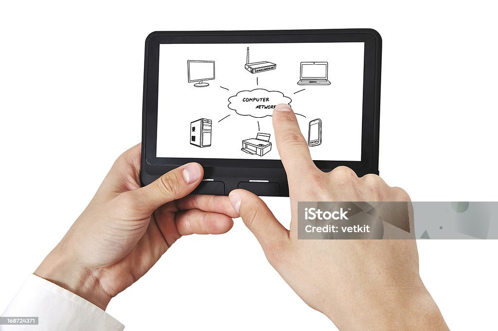 tablet in mano - Foto stock royalty-free di Attrezzatura