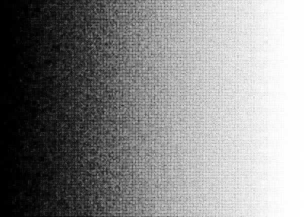 Vector illustration of Stippled black grunge half tone dots gradient pattern