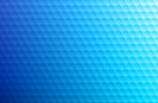 Seamless textured blue dimpled golf ball surface background vector illustration lit from above. Seamless if gradient removed.