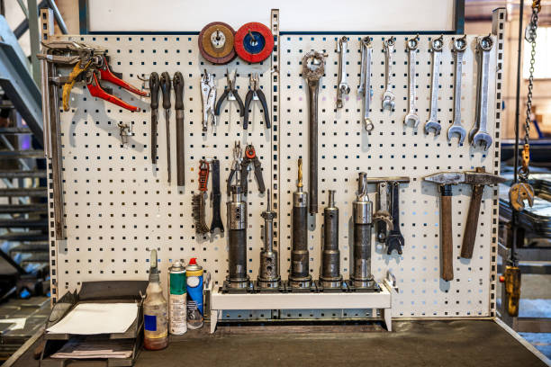 istock Tools from mechanical workshop in metal factory 1687248210