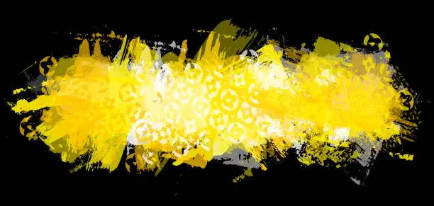 Vector illustration of Yellow grunge textured banner vector design