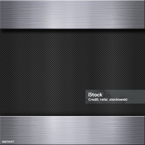 Aluminum Metal Plate And Carbon Fibre Stock Photo - Download Image Now - Carbon Fibre, Backgrounds, Black Color