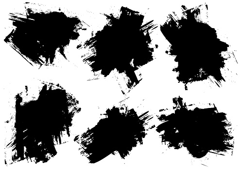 istock Black distressed grunge paint textured vector illustrations 1687249856
