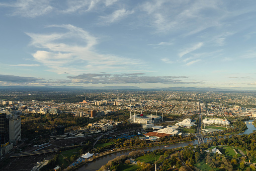 beautiful city from a tell building