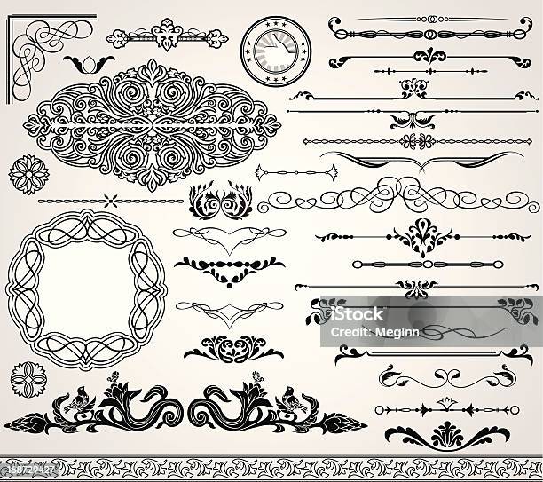 Vintage Exclusive Design Elements Stock Illustration - Download Image Now - Angle, Award, Border - Frame