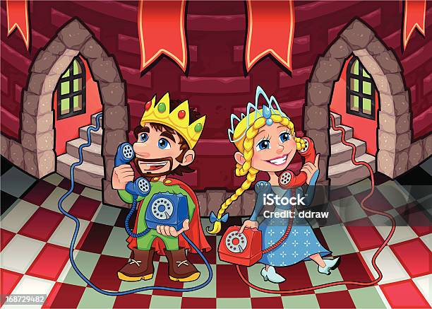 Queen And King At The Phone Stock Illustration - Download Image Now - Aisle, Ancient, Arch - Architectural Feature