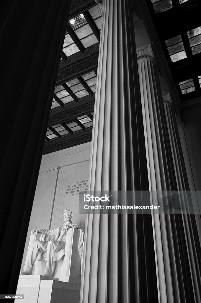 Unique Perspective of Lincoln Memorial Unique perspective of the Lincoln Memorial in Washington DC Abraham Lincoln Stock Photo