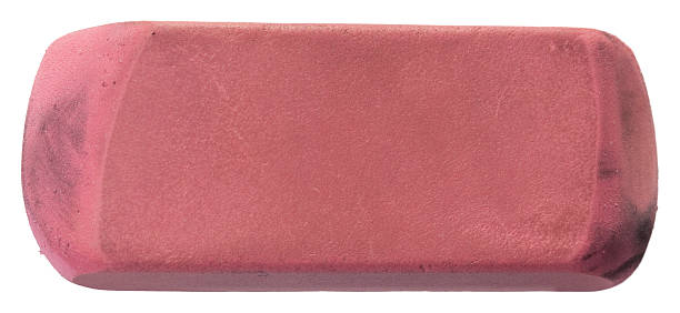 Eraser A used pink eraser. Clipping path included. eraser stock pictures, royalty-free photos & images
