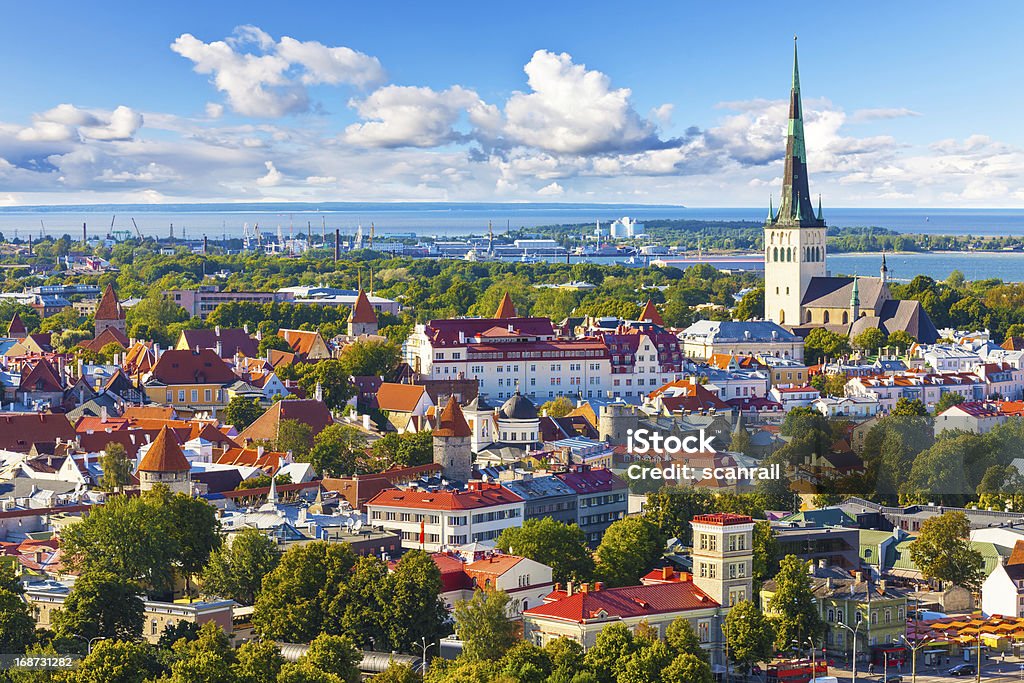 Aerial panorama of Tallinn, Estonia Scenic summer aerial panorama of the Old Town in Tallinn, Estonia. See also: Tallinn Stock Photo