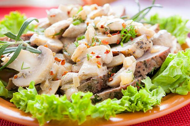 istock meat stewed with mushrooms on a plate 168731872