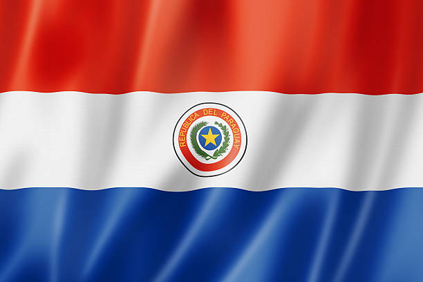 Paraguayan flag Paraguay flag, three dimensional render, satin texture Paraguay flag stock pictures, royalty-free photos & images