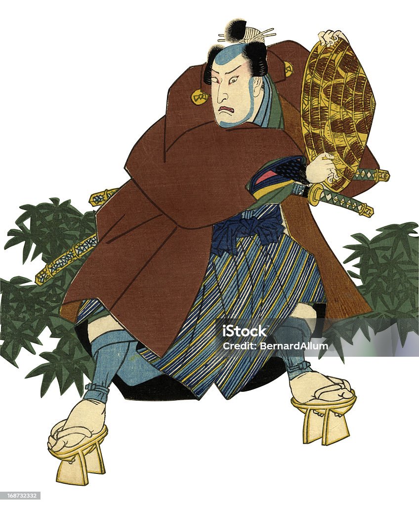 Tradicional japonês Xilográfica em print de Ator - Royalty-free Ukiyo-e Ilustração de stock