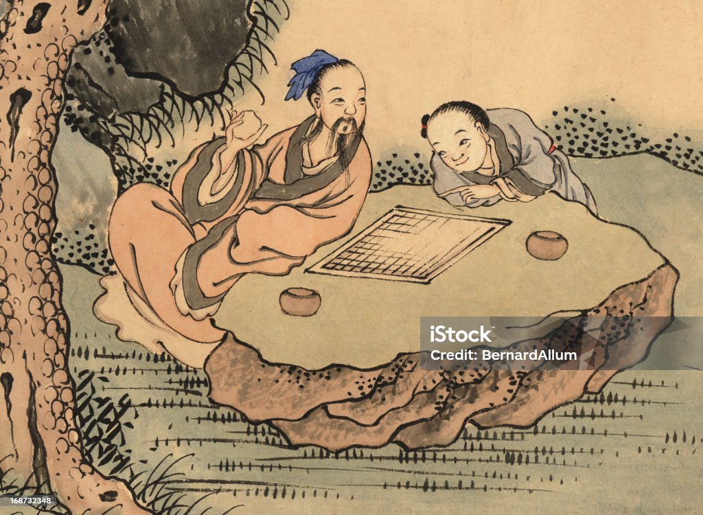 Chinois Mahjong joueurs - Illustration de Culture chinoise libre de droits