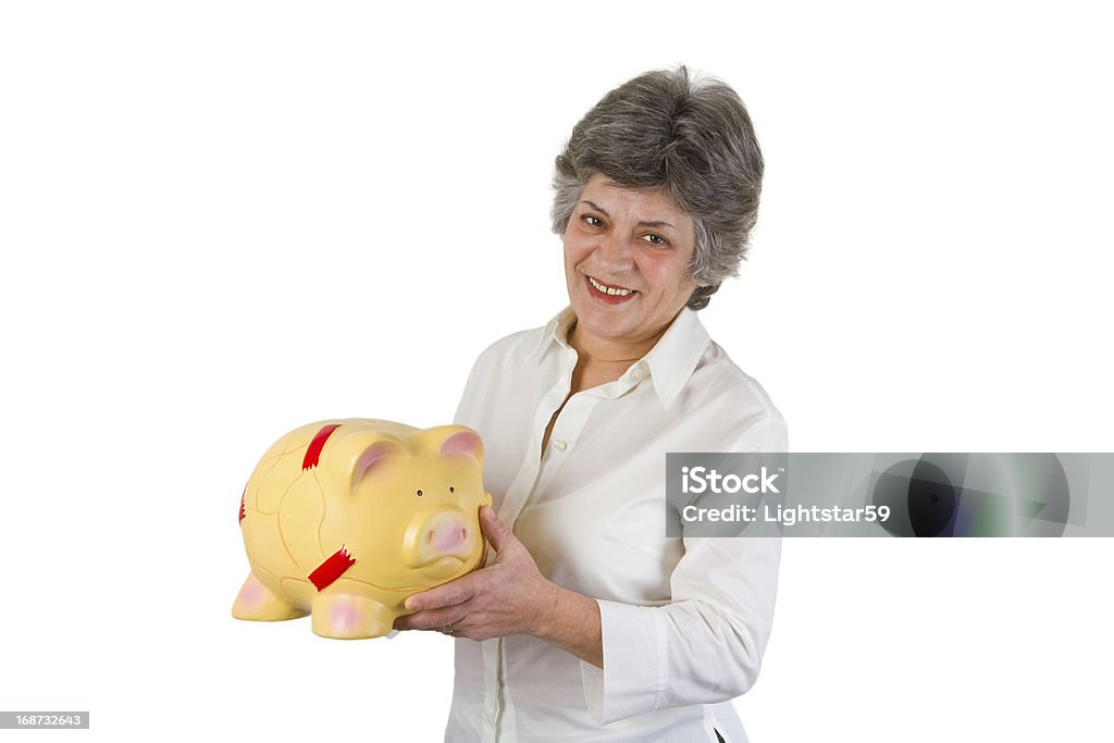 여성 선임, 돼지 저금통 - 로열티 프리 금융 스톡 사진