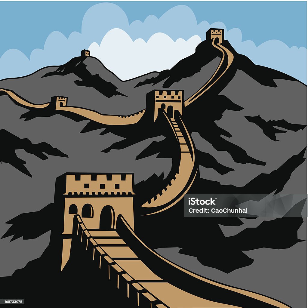 The Great Wall The Great Wall of China.(This editable vector file contains eps10,ai10, pdf and 300dpi jpeg formats.) Great Wall Of China stock vector