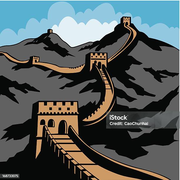 The Great Wall Stock Illustration - Download Image Now - Great Wall Of China, China - East Asia, Illustration