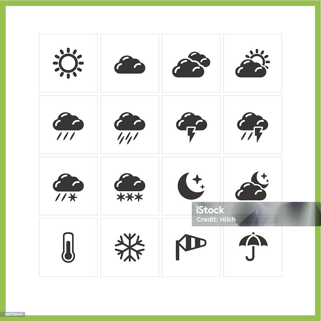 Meteo ícone set. - Vetor de Aplicação móvel royalty-free