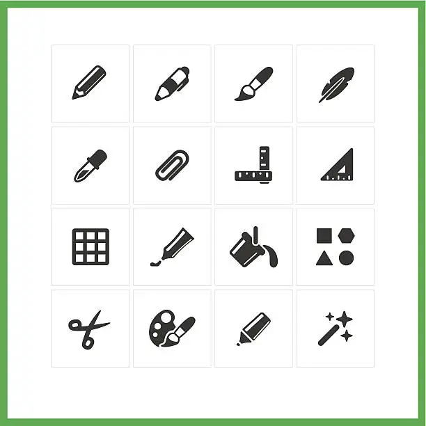 Vector illustration of Graphic tools icon set.