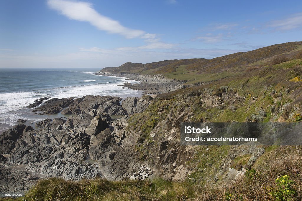 South West Coast caminho ver Woolacombe Devon Inglaterra - Royalty-free Ao Ar Livre Foto de stock