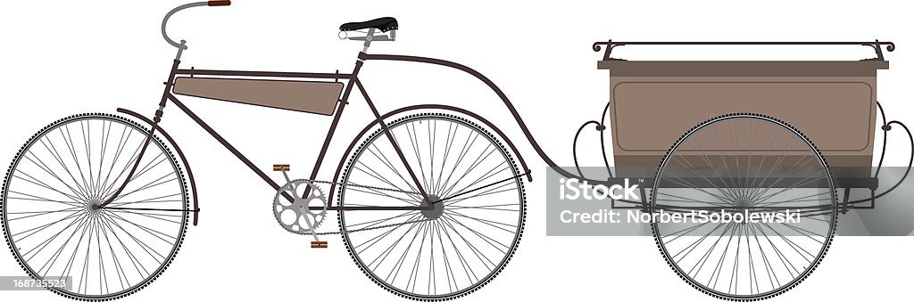 Rower i przyczepy. - Grafika wektorowa royalty-free (Bicykl)