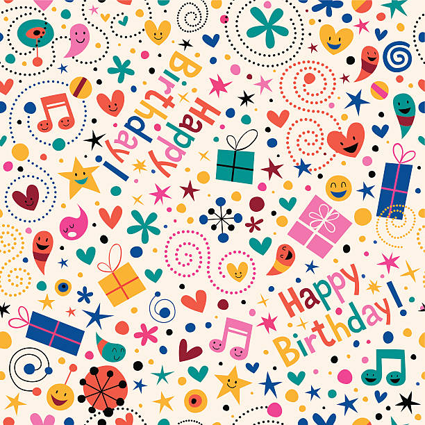 Happy Birthday pattern vector art illustration