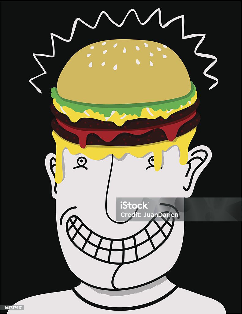 Burger head - Grafika wektorowa royalty-free (Hamburger)