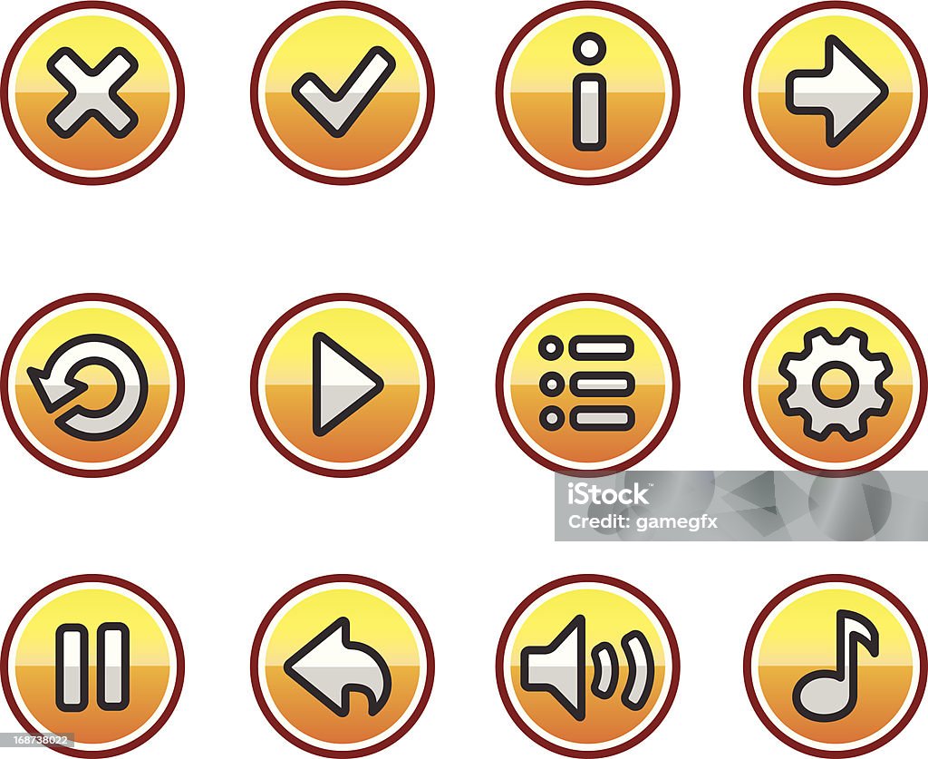 Round Uibuttons Round Buttons Stock Illustration - Download Image Now - Icon Set, Icon ...