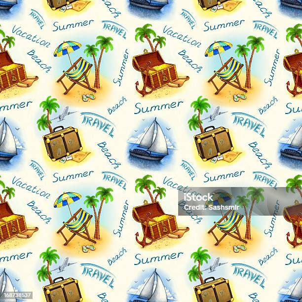 Vacanza Seamless Pattern Mano Disegno Illustrazione - Immagini vettoriali stock e altre immagini di Album di ritagli