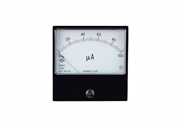 Vintage antique ammeter Vintage antique amperemeter, isolated on white background cable tester stock pictures, royalty-free photos & images