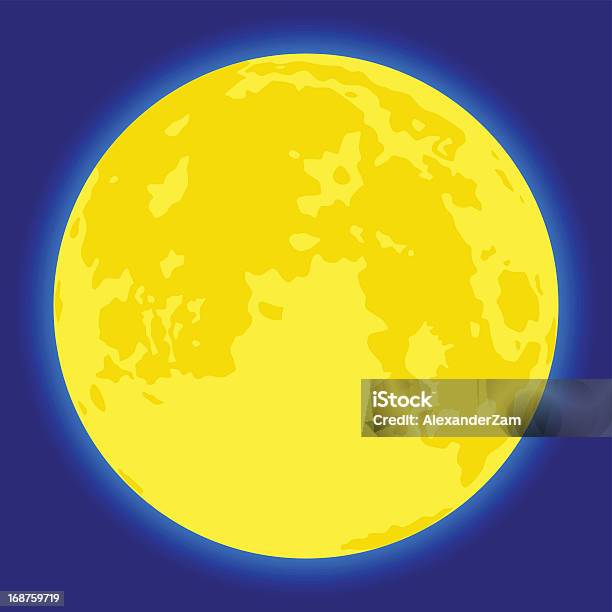Vetores de Lua Cheia e mais imagens de Amarelo - Amarelo, Astronomia, Azul