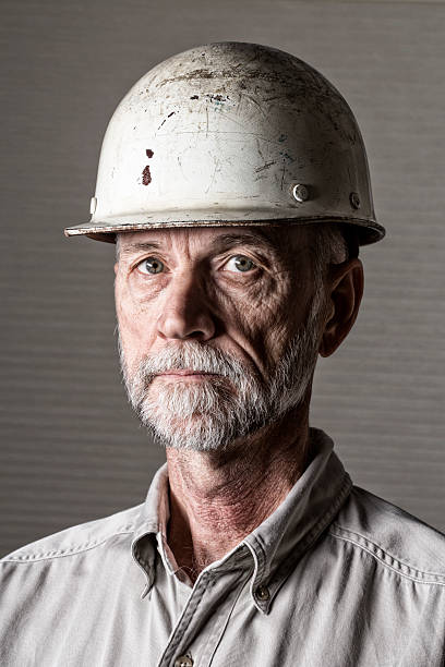 Senior Male Construction Worker in Hardhat